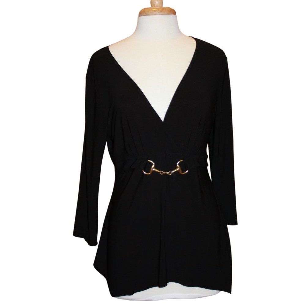 V Neck Black Top